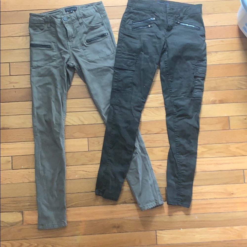 Bundle. 2 jeans. Olive & camo. 👌 condition. Soft.